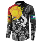Aboriginal-Torres Strait Islanders Button Sweatshirt Together Culture Inspired Story