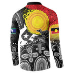 Aboriginal-Torres Strait Islanders Button Sweatshirt Together Culture Inspired Story