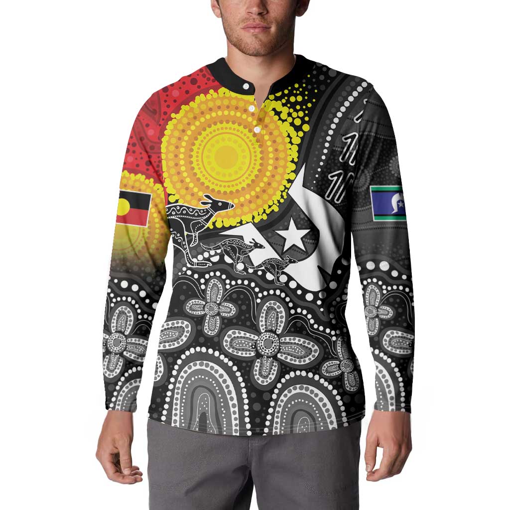 Aboriginal-Torres Strait Islanders Button Sweatshirt Together Culture Inspired Story