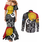 Aboriginal-Torres Strait Islanders Couples Matching Mermaid Dress and Long Sleeve Button Shirt Together Culture Inspired Story