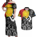 Aboriginal-Torres Strait Islanders Couples Matching Off Shoulder Maxi Dress and Hawaiian Shirt Together Culture Inspired Story