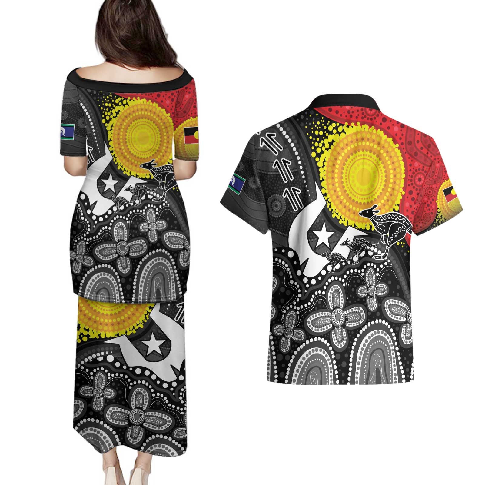 Aboriginal-Torres Strait Islanders Couples Matching Puletasi and Hawaiian Shirt Together Culture Inspired Story