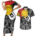 Aboriginal-Torres Strait Islanders Couples Matching Short Sleeve Bodycon Dress and Hawaiian Shirt Together Culture Inspired Story