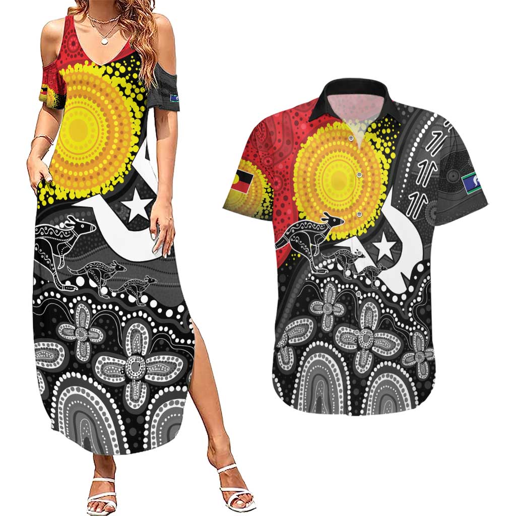 Aboriginal-Torres Strait Islanders Couples Matching Summer Maxi Dress and Hawaiian Shirt Together Culture Inspired Story