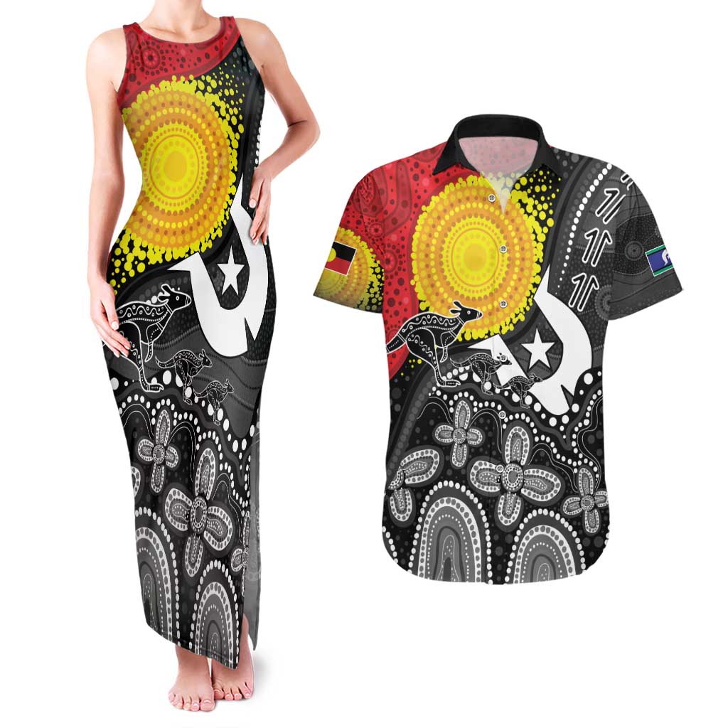 Aboriginal-Torres Strait Islanders Couples Matching Tank Maxi Dress and Hawaiian Shirt Together Culture Inspired Story
