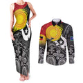 Aboriginal-Torres Strait Islanders Couples Matching Tank Maxi Dress and Long Sleeve Button Shirt Together Culture Inspired Story