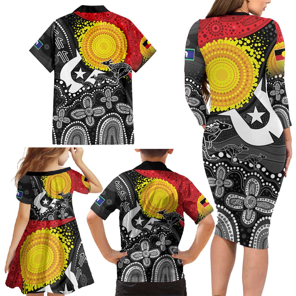 Aboriginal-Torres Strait Islanders Family Matching Long Sleeve Bodycon Dress and Hawaiian Shirt Together Culture Inspired Story