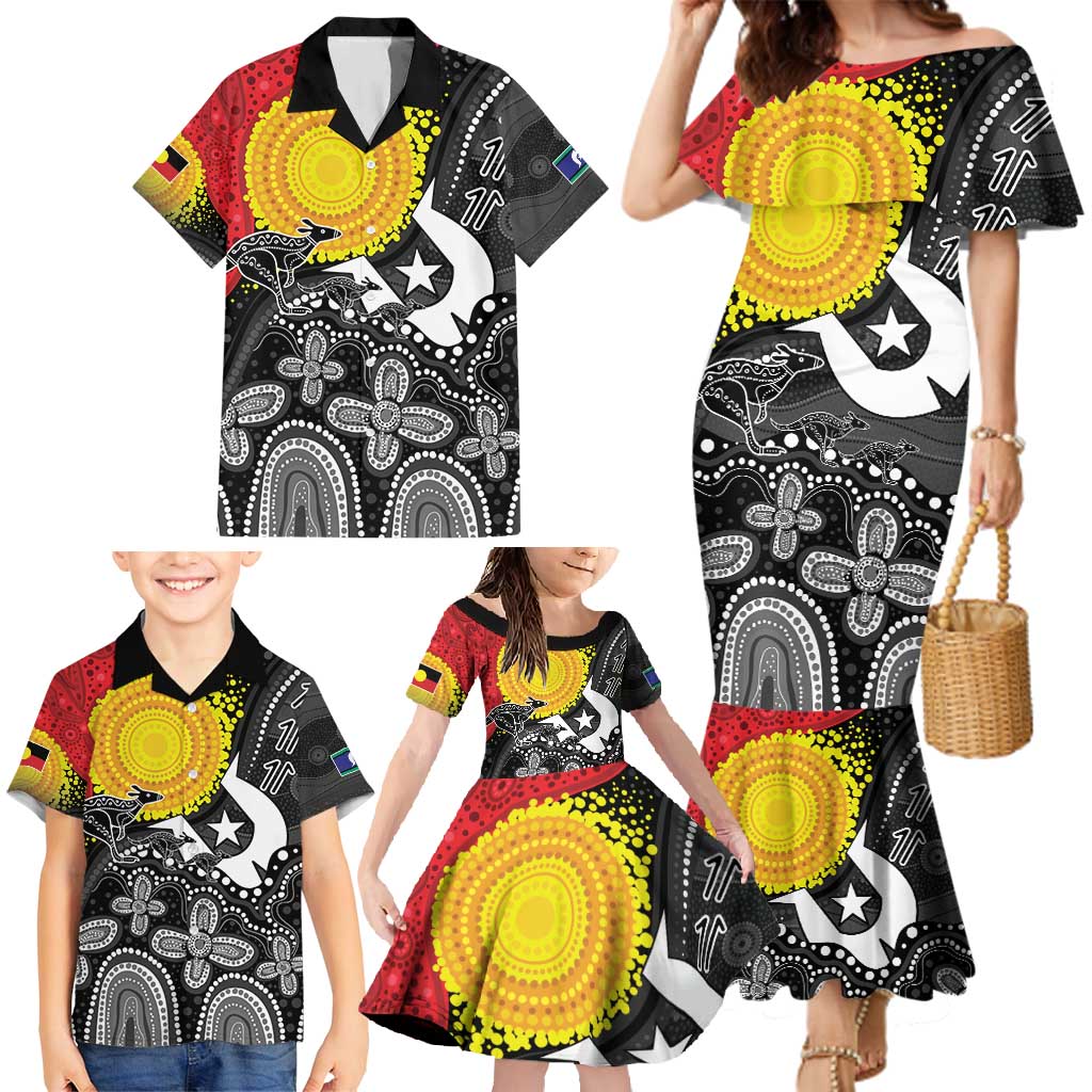 Aboriginal-Torres Strait Islanders Family Matching Mermaid Dress and Hawaiian Shirt Together Culture Inspired Story