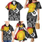 Aboriginal-Torres Strait Islanders Family Matching Mermaid Dress and Hawaiian Shirt Together Culture Inspired Story