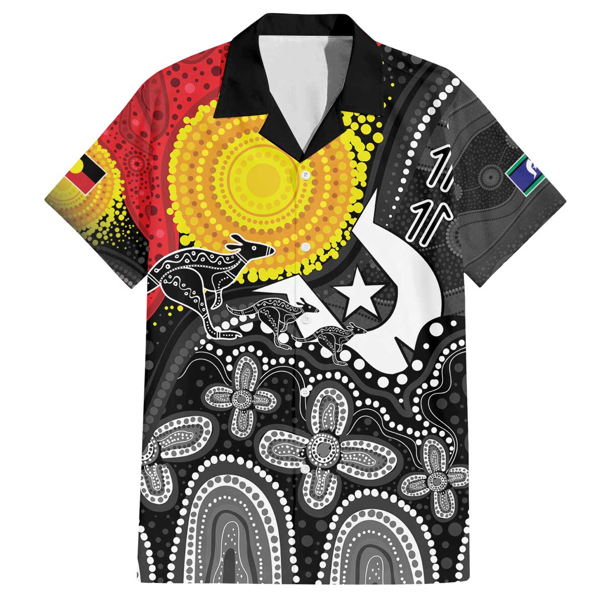 Aboriginal-Torres Strait Islanders Family Matching Off The Shoulder Long Sleeve Dress and Hawaiian Shirt Together Culture Inspired Story