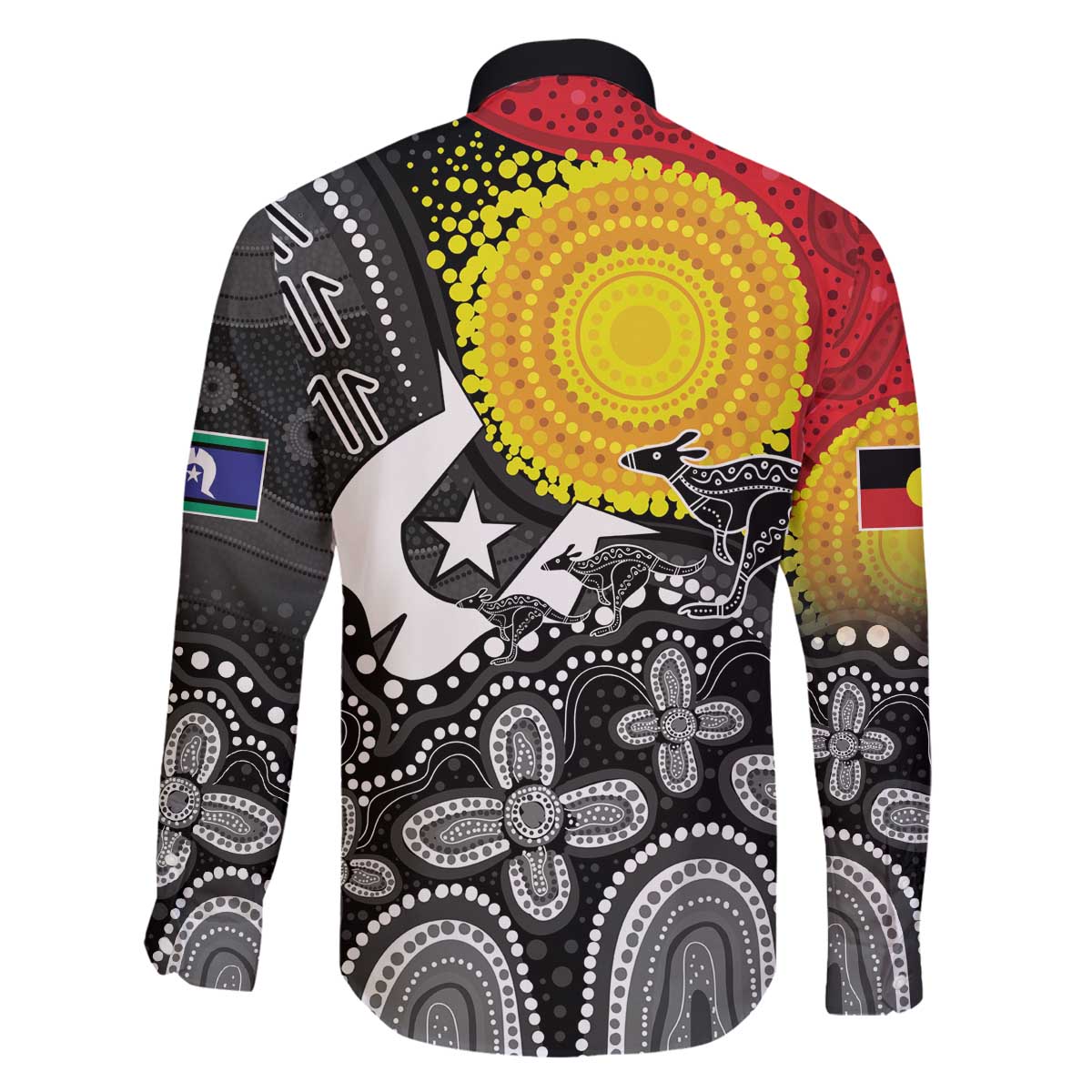 Aboriginal-Torres Strait Islanders Family Matching Off The Shoulder Long Sleeve Dress and Hawaiian Shirt Together Culture Inspired Story
