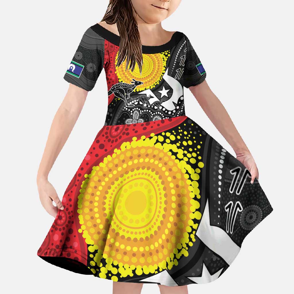Aboriginal-Torres Strait Islanders Family Matching Off Shoulder Maxi Dress and Hawaiian Shirt Together Culture Inspired Story