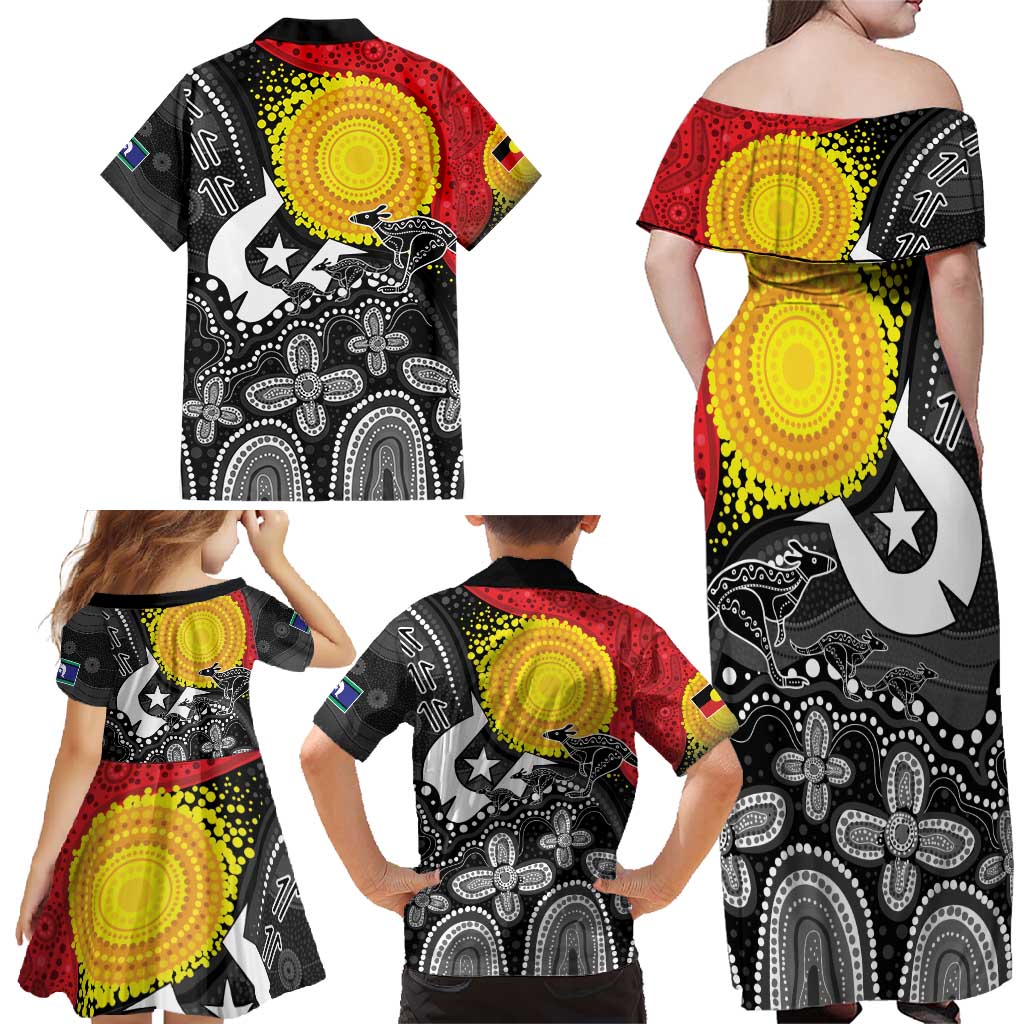Aboriginal-Torres Strait Islanders Family Matching Off Shoulder Maxi Dress and Hawaiian Shirt Together Culture Inspired Story