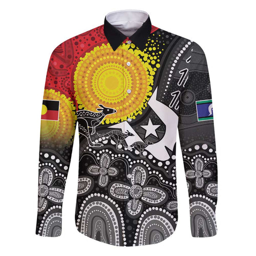 Aboriginal-Torres Strait Islanders Family Matching Off Shoulder Maxi Dress and Hawaiian Shirt Together Culture Inspired Story