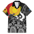 Aboriginal-Torres Strait Islanders Family Matching Off Shoulder Short Dress and Hawaiian Shirt Together Culture Inspired Story
