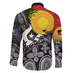 Aboriginal-Torres Strait Islanders Family Matching Off Shoulder Short Dress and Hawaiian Shirt Together Culture Inspired Story