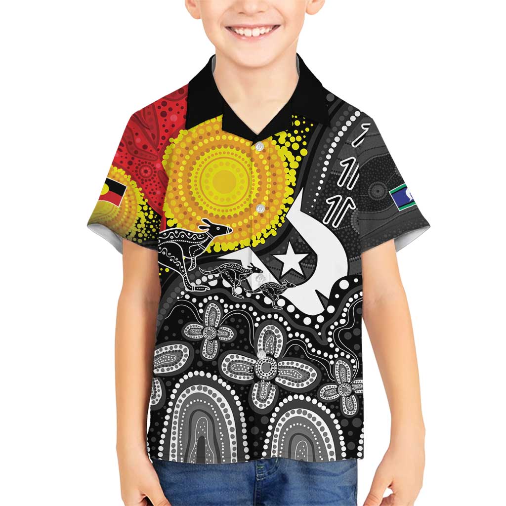 Aboriginal-Torres Strait Islanders Family Matching Off Shoulder Short Dress and Hawaiian Shirt Together Culture Inspired Story