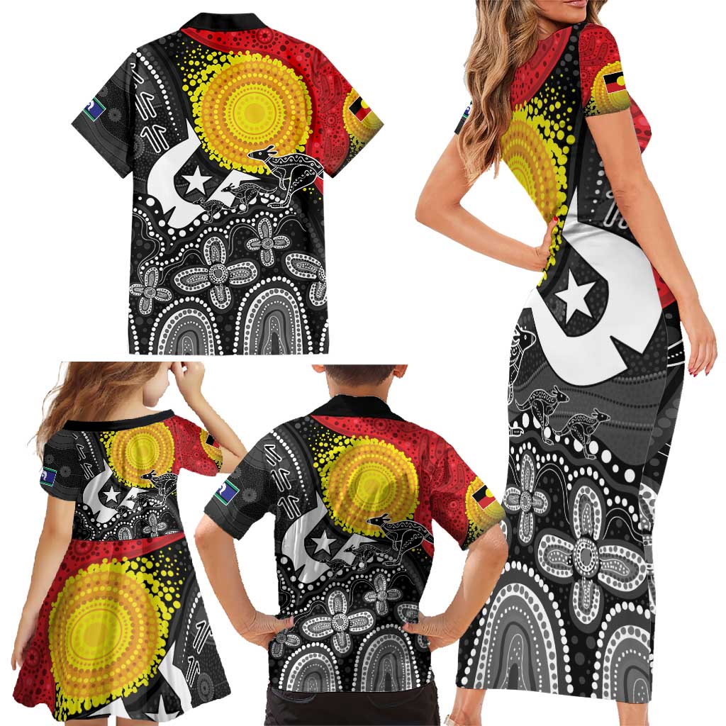 Aboriginal-Torres Strait Islanders Family Matching Short Sleeve Bodycon Dress and Hawaiian Shirt Together Culture Inspired Story