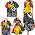 Aboriginal-Torres Strait Islanders Family Matching Summer Maxi Dress and Hawaiian Shirt Together Culture Inspired Story