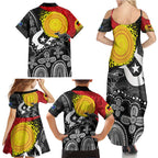 Aboriginal-Torres Strait Islanders Family Matching Summer Maxi Dress and Hawaiian Shirt Together Culture Inspired Story