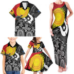 Aboriginal-Torres Strait Islanders Family Matching Tank Maxi Dress and Hawaiian Shirt Together Culture Inspired Story