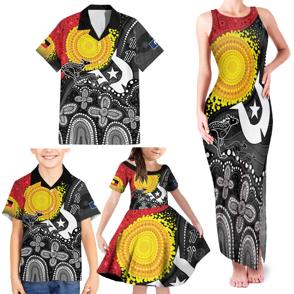 Aboriginal-Torres Strait Islanders Family Matching Tank Maxi Dress and Hawaiian Shirt Together Culture Inspired Story