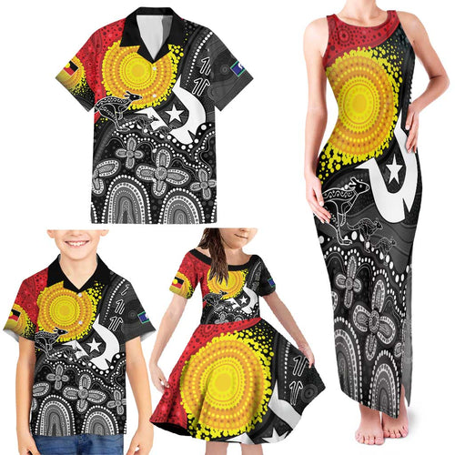 Aboriginal-Torres Strait Islanders Family Matching Tank Maxi Dress and Hawaiian Shirt Together Culture Inspired Story