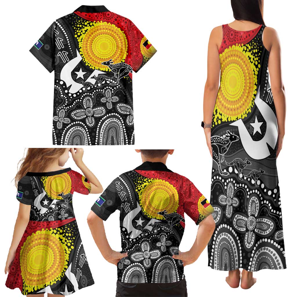 Aboriginal-Torres Strait Islanders Family Matching Tank Maxi Dress and Hawaiian Shirt Together Culture Inspired Story