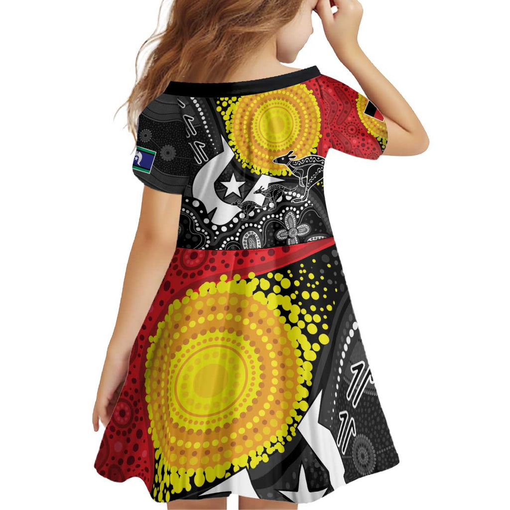 Aboriginal-Torres Strait Islanders Kid Short Sleeve Dress Together Culture Inspired Story