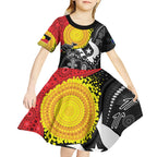 Aboriginal-Torres Strait Islanders Kid Short Sleeve Dress Together Culture Inspired Story