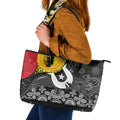 Aboriginal-Torres Strait Islanders Leather Tote Bag Together Culture Inspired Story