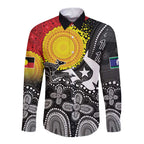Aboriginal-Torres Strait Islanders Long Sleeve Button Shirt Together Culture Inspired Story