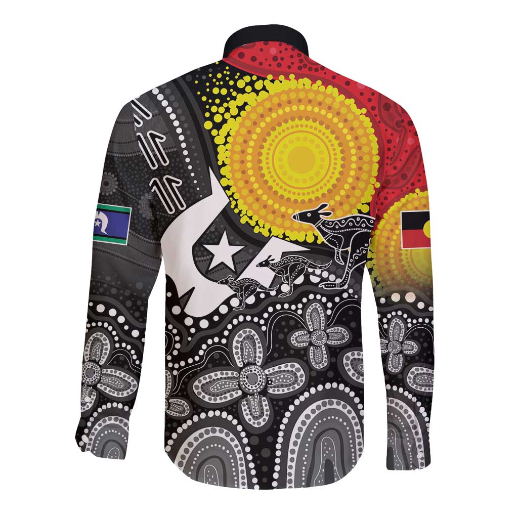Aboriginal-Torres Strait Islanders Long Sleeve Button Shirt Together Culture Inspired Story