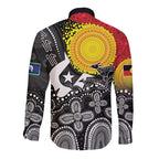 Aboriginal-Torres Strait Islanders Long Sleeve Button Shirt Together Culture Inspired Story