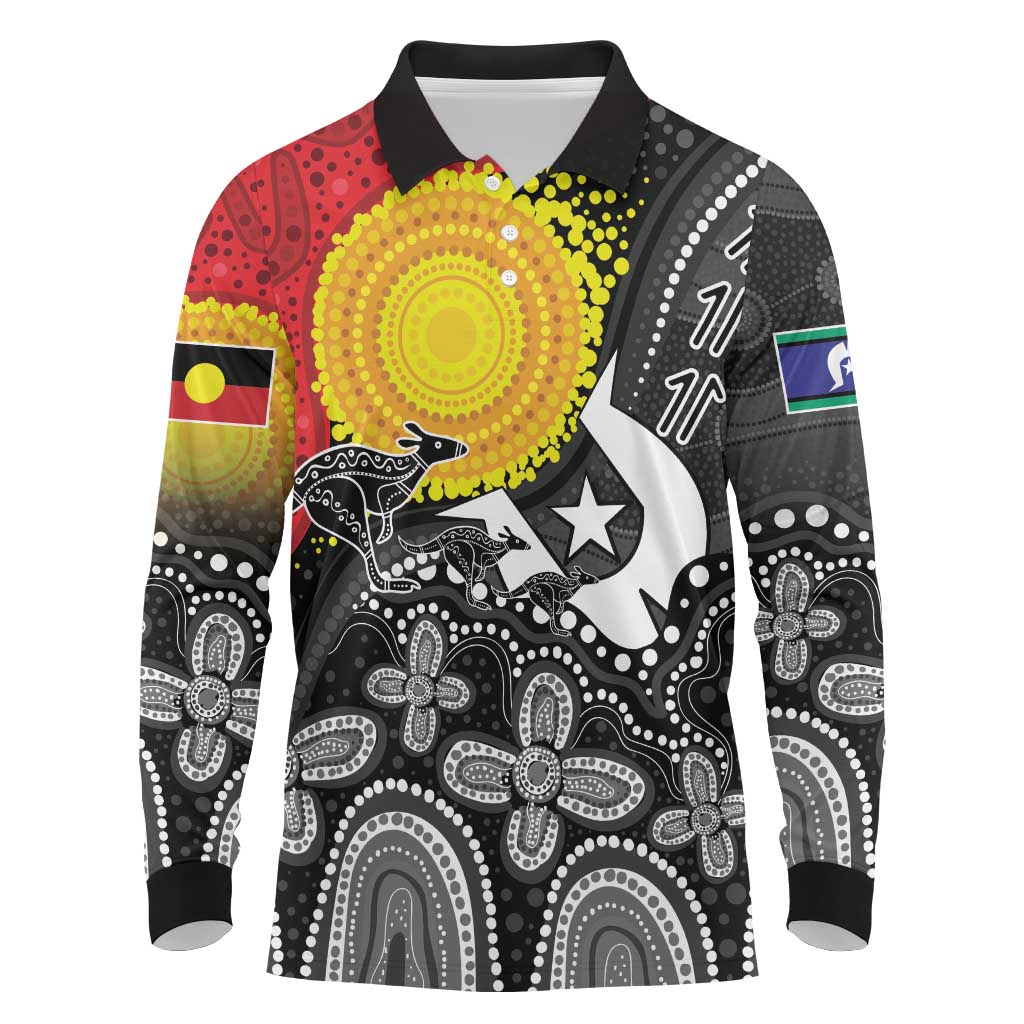 Aboriginal-Torres Strait Islanders Long Sleeve Polo Shirt Together Culture Inspired Story