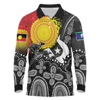 Aboriginal-Torres Strait Islanders Long Sleeve Polo Shirt Together Culture Inspired Story