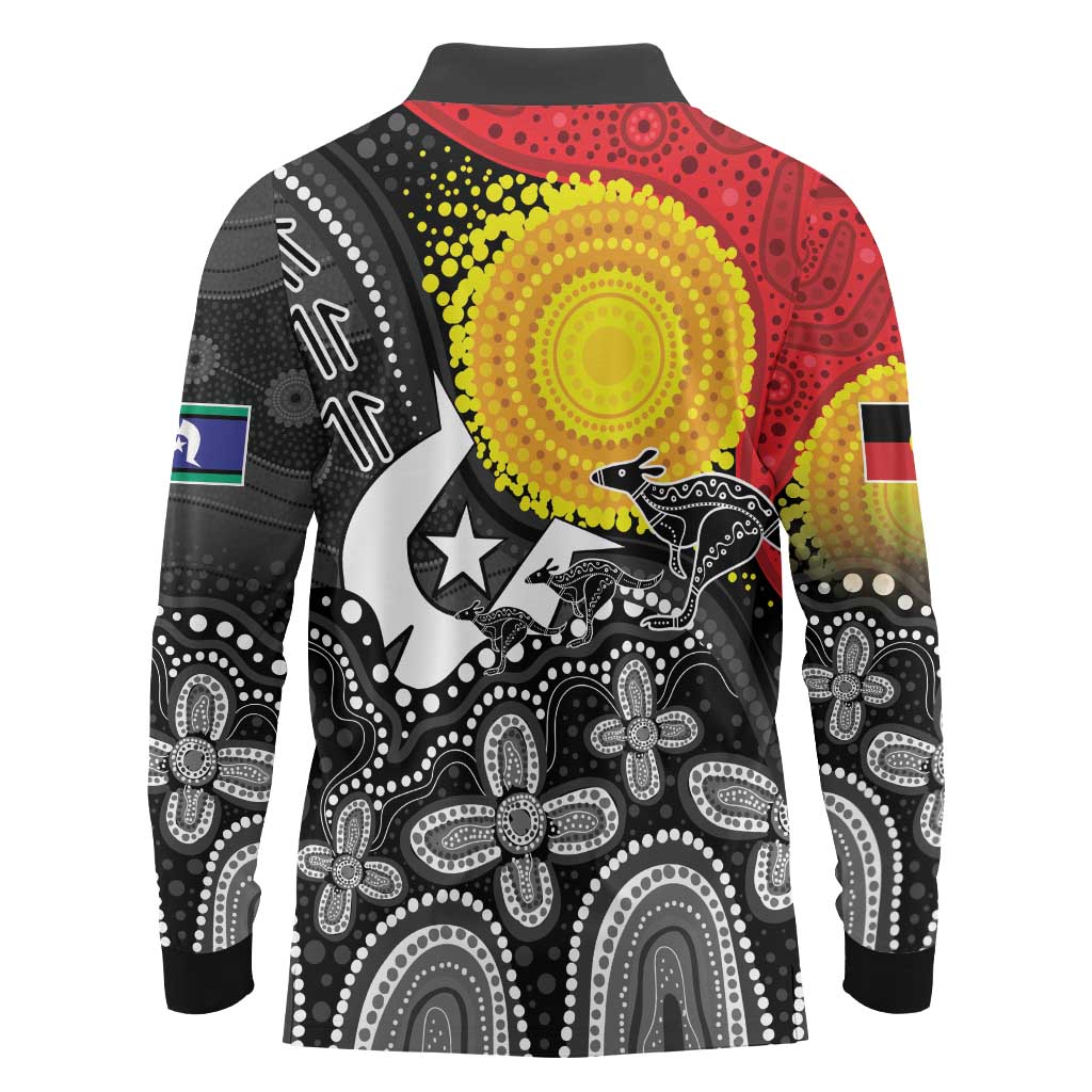 Aboriginal-Torres Strait Islanders Long Sleeve Polo Shirt Together Culture Inspired Story