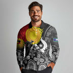Aboriginal-Torres Strait Islanders Long Sleeve Polo Shirt Together Culture Inspired Story