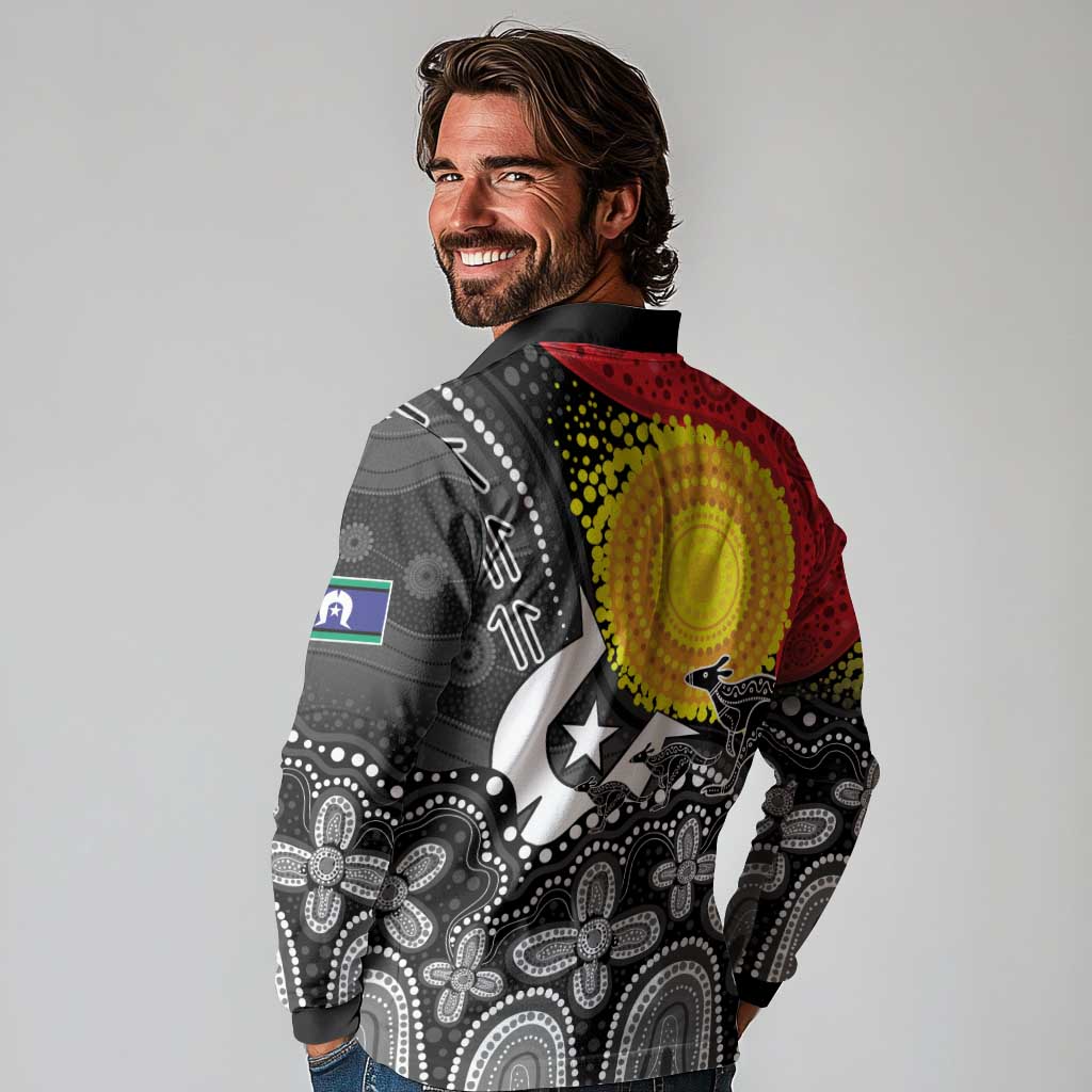 Aboriginal-Torres Strait Islanders Long Sleeve Polo Shirt Together Culture Inspired Story