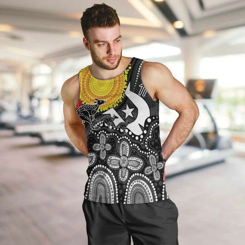 Aboriginal-Torres Strait Islanders Men Tank Top Together Culture Inspired Story