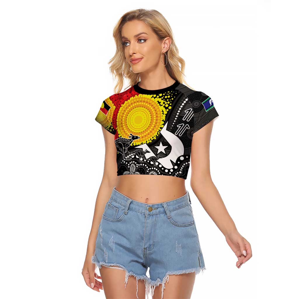 Aboriginal-Torres Strait Islanders Raglan Cropped T Shirt Together Culture Inspired Story