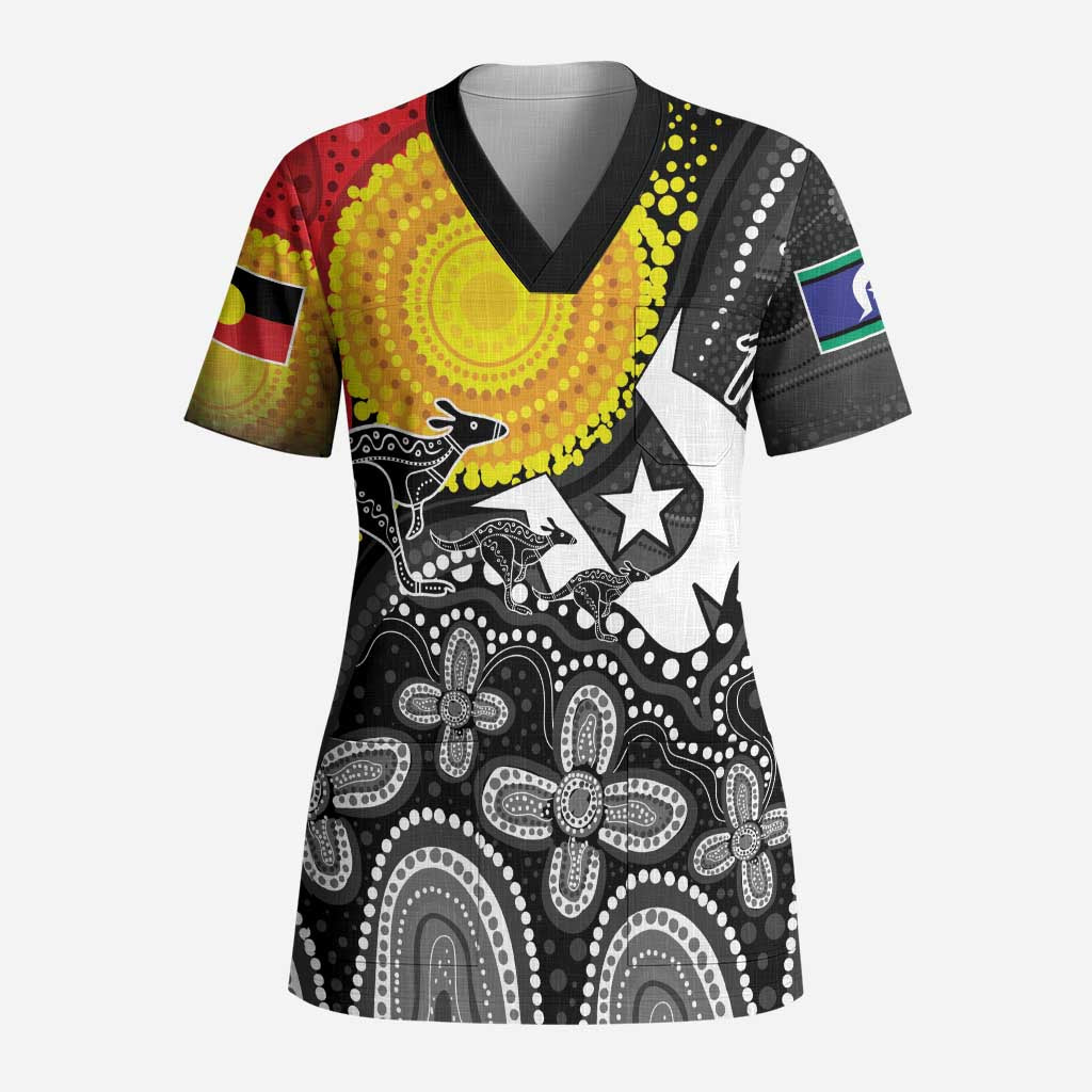 Aboriginal-Torres Strait Islanders Scrub Top Together Culture Inspired Story - Aussie Hoodie