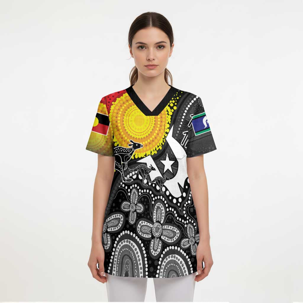 Aboriginal-Torres Strait Islanders Scrub Top Together Culture Inspired Story - Aussie Hoodie