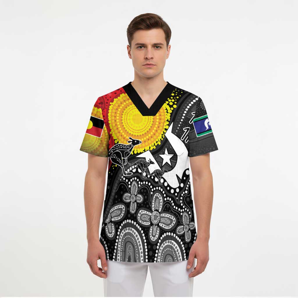 Aboriginal-Torres Strait Islanders Scrub Top Together Culture Inspired Story - Aussie Hoodie