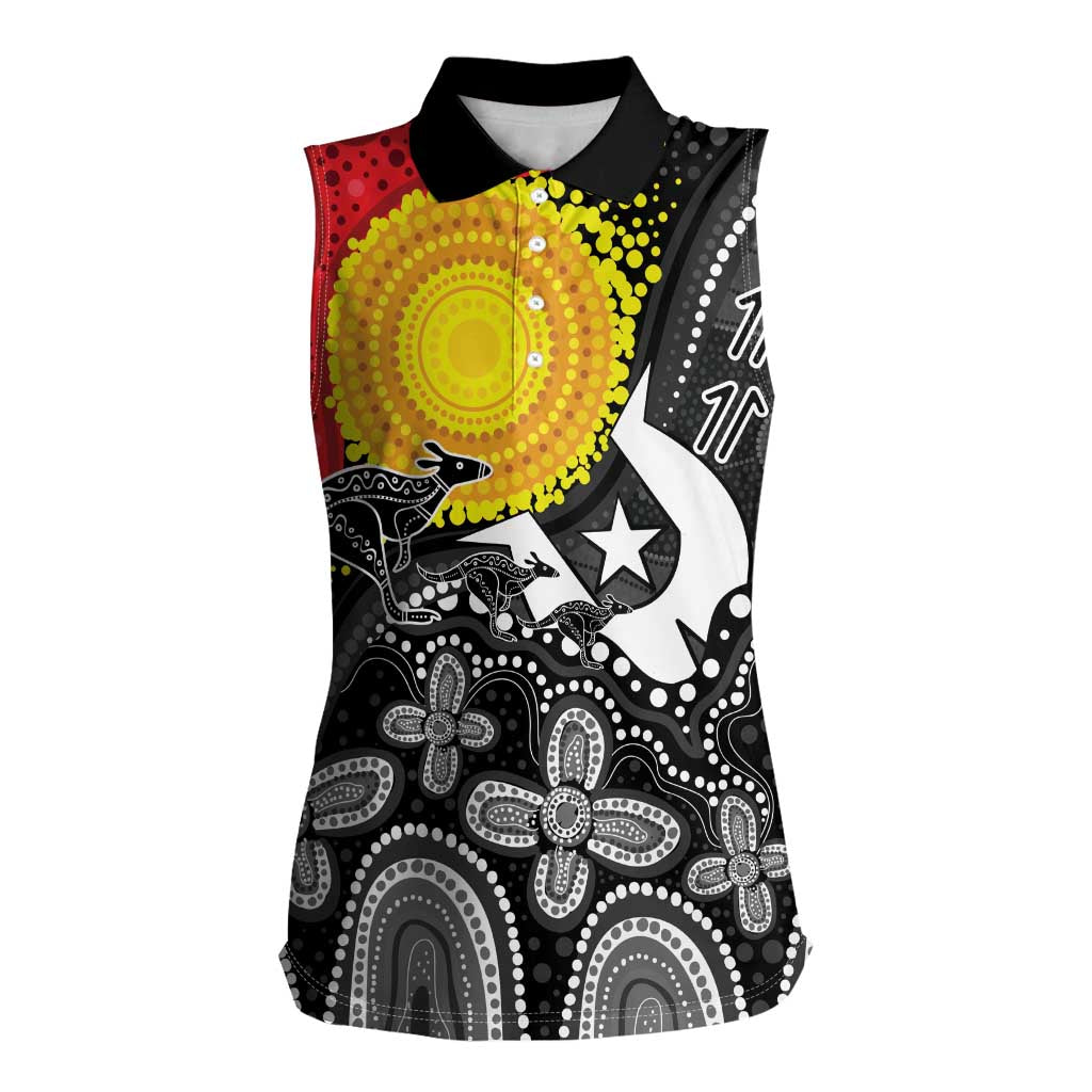 Aboriginal-Torres Strait Islanders Women Sleeveless Polo Shirt Together Culture Inspired Story