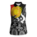 Aboriginal-Torres Strait Islanders Women Sleeveless Polo Shirt Together Culture Inspired Story