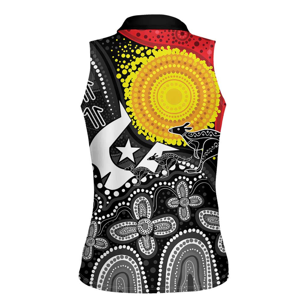 Aboriginal-Torres Strait Islanders Women Sleeveless Polo Shirt Together Culture Inspired Story