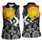 Aboriginal-Torres Strait Islanders Women Sleeveless Polo Shirt Together Culture Inspired Story