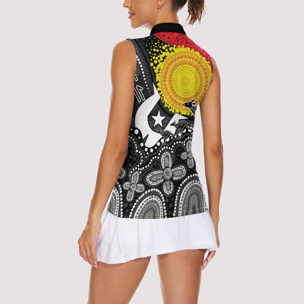Aboriginal-Torres Strait Islanders Women Sleeveless Polo Shirt Together Culture Inspired Story