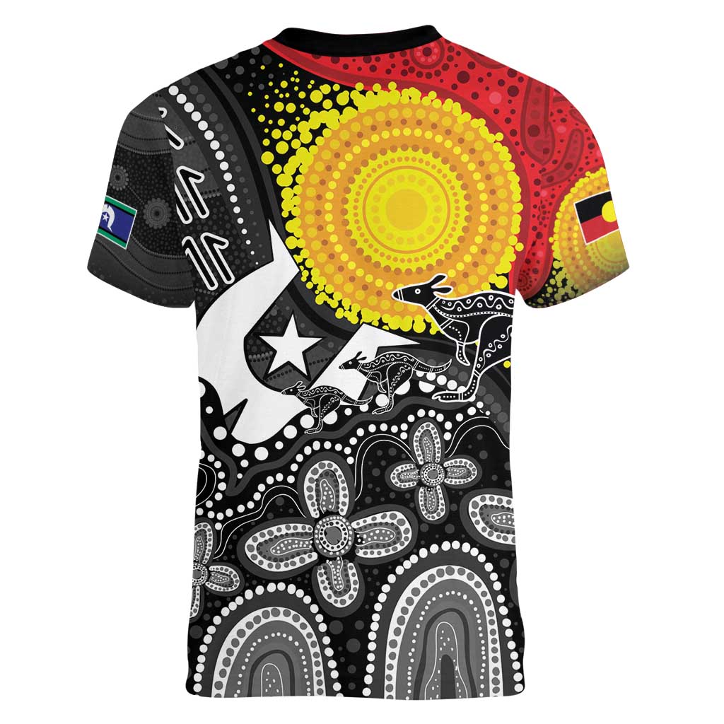 Aboriginal-Torres Strait Islanders Women V-Neck T-Shirt Together Culture Inspired Story